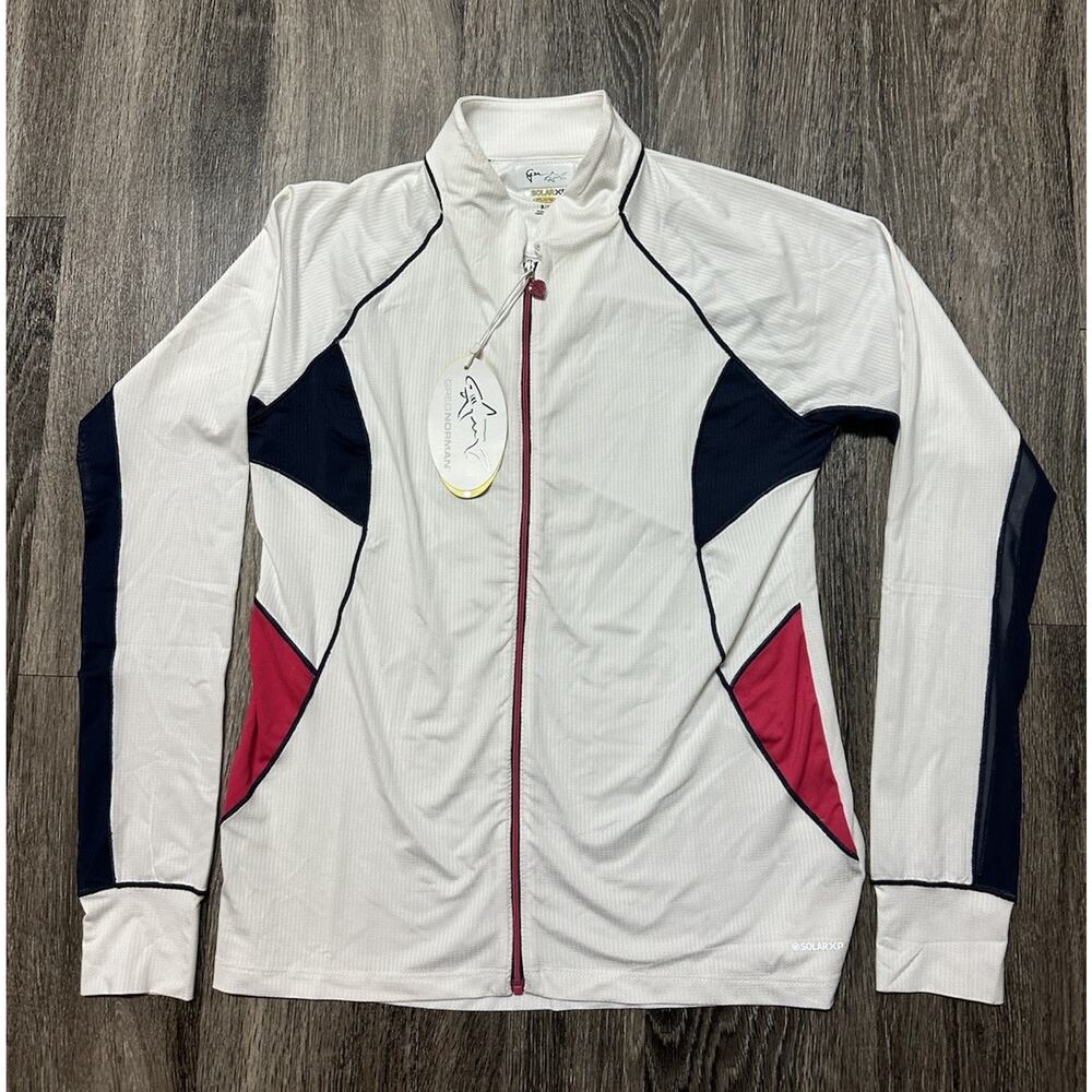 Greg Norman Solar XP Jacket Womens S UPF 50+ Full Zip Golf Athletic NWT White